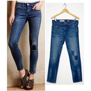 Pilcro and the Letterpress Anthropologie Stet Knee Patch Jeans Size 30
